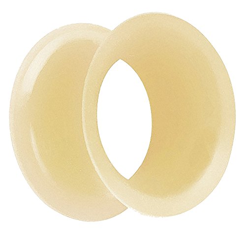 Piersando Flesh Tunnel Ohr Plug Piercing Ohrpiercing Double Flared Flexibel Silikon Dünner Rand 16mm Haut von Piersando