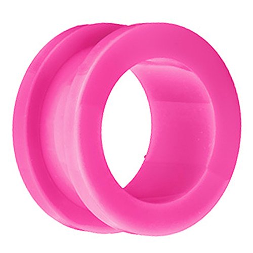 Piersando Flesh Tunnel Ohr Plug Piercing Ohrpiercing Schraub Acryl Kunststoff 12 mm Pink von Piersando