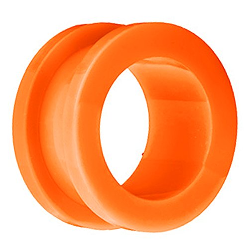 Piersando Flesh Tunnel Ohr Plug Piercing Ohrpiercing Schraub Acryl Kunststoff 14 mm Orange von Piersando