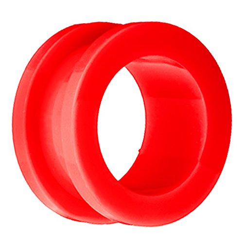 Piersando Flesh Tunnel Ohr Plug Piercing Ohrpiercing Schraub Acryl Kunststoff 16 mm Rot von Piersando