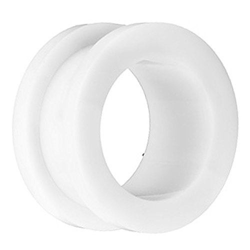 Piersando Flesh Tunnel Ohr Plug Piercing Ohrpiercing Schraub Acryl Kunststoff 16 mm Weiß von Piersando