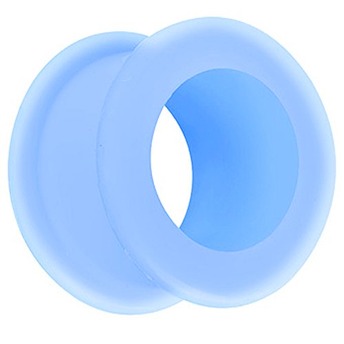Piersando Silikon Flesh Tunnel Ohr Plug Piercing Ohrpiercing Extra Big Flexibel Weich Soft XXL 10mm Hellblau von Piersando