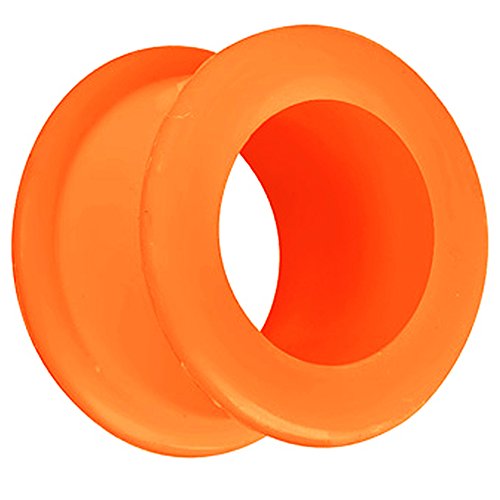 Piersando Silikon Flesh Tunnel Ohr Plug Piercing Ohrpiercing Extra Big Flexibel Weich Soft XXL 10mm Orange von Piersando