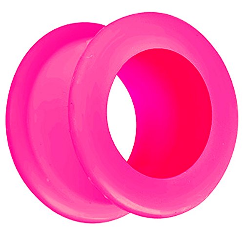 Piersando Silikon Flesh Tunnel Ohr Plug Piercing Ohrpiercing Extra Big Flexibel Weich Soft XXL 12mm Pink von Piersando