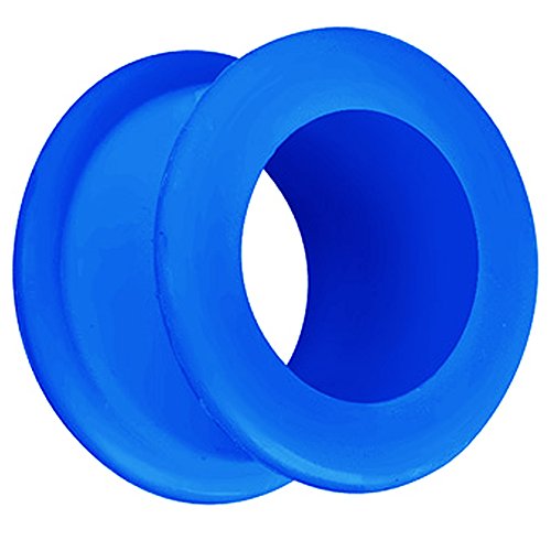 Piersando Silikon Flesh Tunnel Ohr Plug Piercing Ohrpiercing Extra Big Flexibel Weich Soft XXL 8mm Blau von Piersando