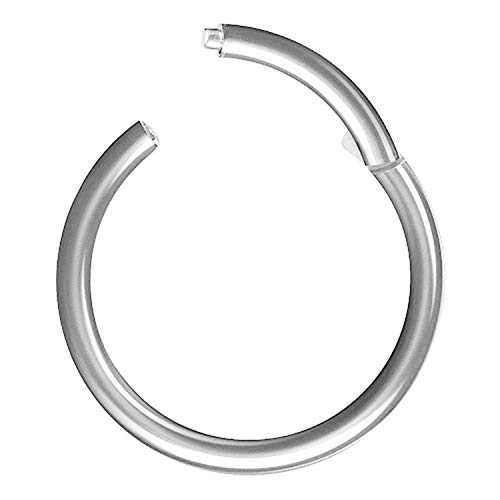 Piersando Titan Piercing Ring für Septum Tragus Helix Ohr Nase Lippe Brust Intim Nasenpiercing Ohrpiercing Lippenpiercing Clicker Scharnier Silber 1,0mm x 10mm von Piersando