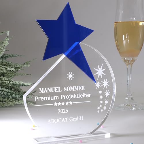 Auszeichnung personalisiert - Design Award und Trophäe aus Acrylglas – Individuelle Gravur – Moderne Auszeichnung & Award - Mitarbeiter Jubiläum Auszeichnung von Pila Stone