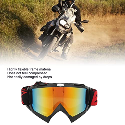 Pilipane Dirtbike-Brille,Motorrad-Reitbrille, ATV-Staubbruchsichere Renn-UV-Schutzbrille UTV MX-Helmbrille Brille für Outdoor-Sportaktivitäten(Rote Tablette mit schwarzem Rahmen), ATV-Brille Dirt von Pilipane