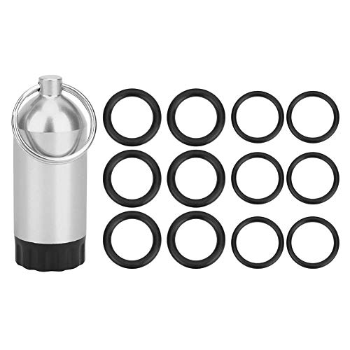 Tauchflaschenventil Siegelring,Tauchflaschen-Aufbewahrungsflasche,Miniatur-Aluminium-Tauchflasche mit ,Mini-Tank-Zylinder mit 12 O-Ringen aus Naturkautschuk, für Flaschenventile, Tauchen, Schwimmen von Pilipane