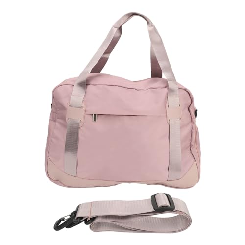 Rosafarbene Nylon-Sporttasche für Damen mit verstellbarem Schultergurt, robuste Weekender-Übernachtungstasche für Reisen, Sport, Training von Pilipane
