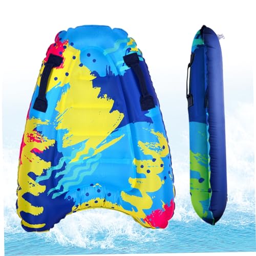 Aufblasbare Platine Blasbarer Body Boards mit 2 Griffen Graffiti Faltbares Strandbodyboard Leichtes tragbares Sommerschwimmen schwimmendes Surfbrett für Kinder, Teenager und Erwachsene von Pineeseatile