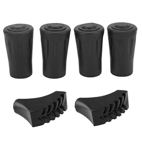 Wanderstock Gummispitzen Ferrule -Protektors Ersatzstockspitzen zum Wandern von Trekkingstangen 6PCs Trekkingstangen von Pineeseatile