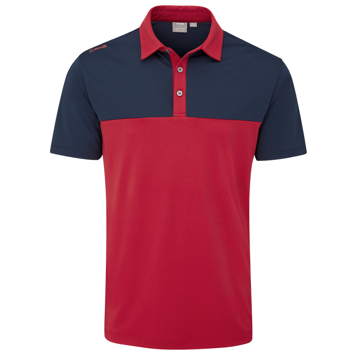 PING Men's Bodi Panel Golf Polo Shirt, Mens, Rich red/navy, Xxl | American Golf von Ping
