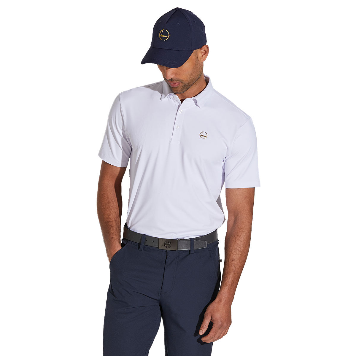 PING Men's Gold Golf Putter Golf Polo Shirt, Mens, White, Medium | American Golf von Ping