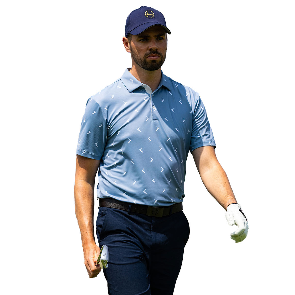 PING Men's Gold Golf Putter Print Golf Polo Shirt, Mens, Spring blue/multi, Small | American Golf von Ping
