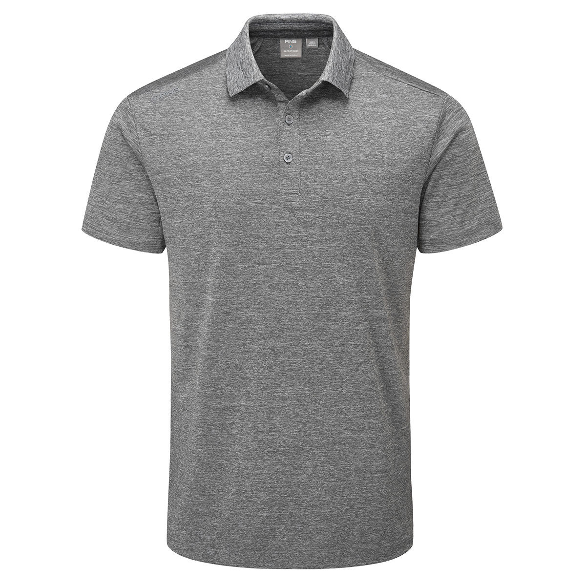 PING Men's Lindum Stretch Golf Polo Shirt, Mens, Charcoal marl, Large | American Golf von Ping