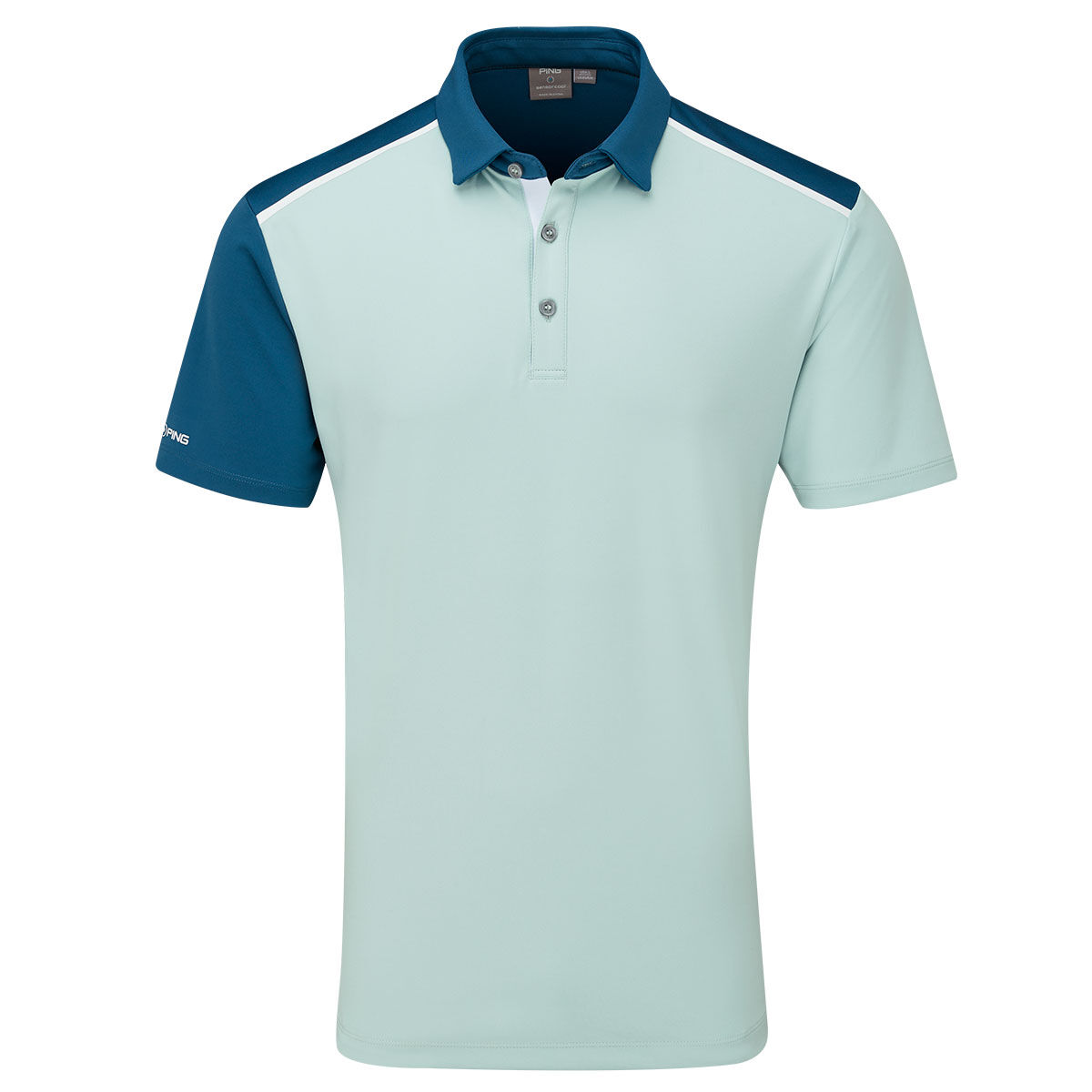 PING Men's Mack Golf Polo Shirt, Mens, Grey/marine, Xxl | American Golf von Ping