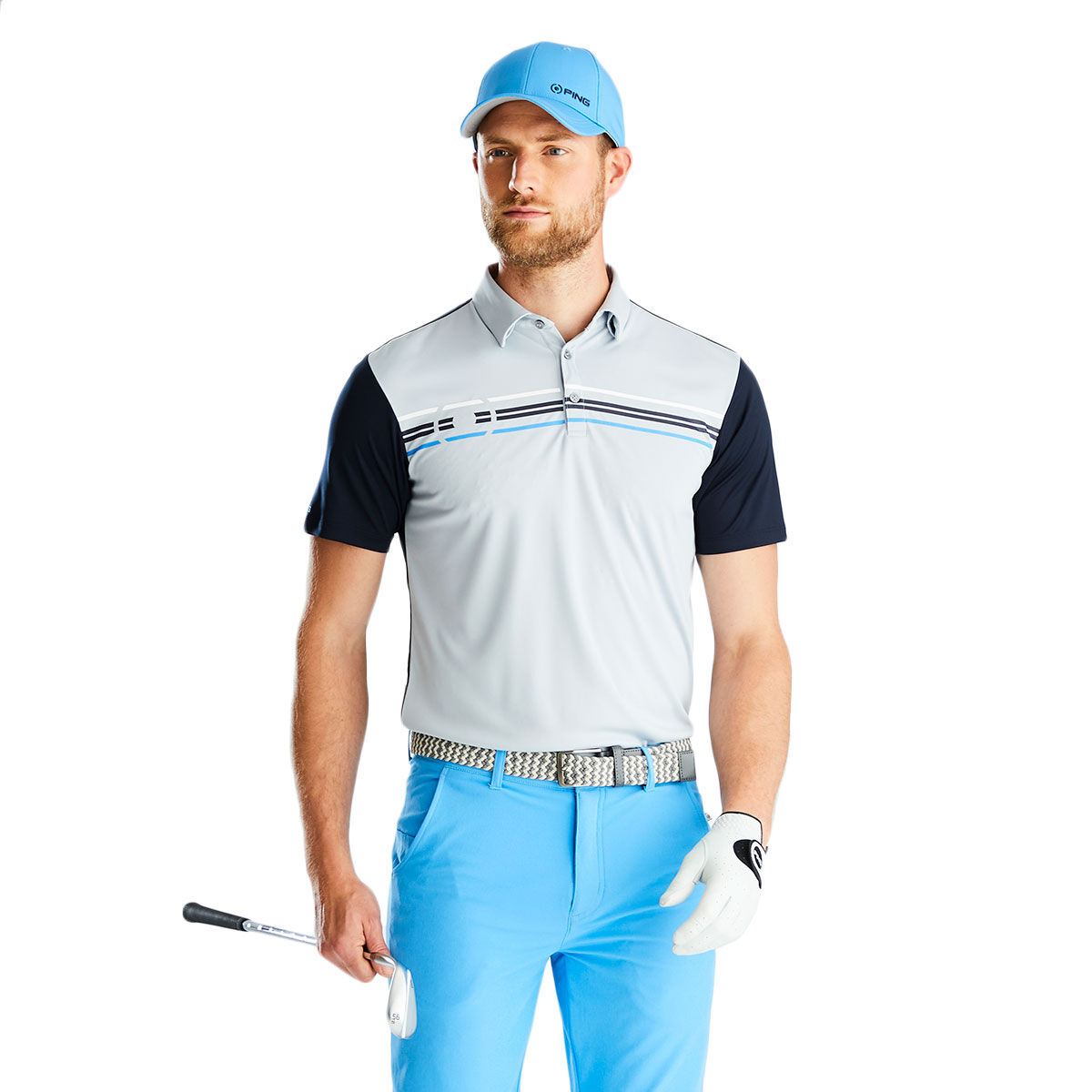 PING Men's Morten Golf Polo Shirt, Mens, Pearl grey, Small | American Golf von Ping