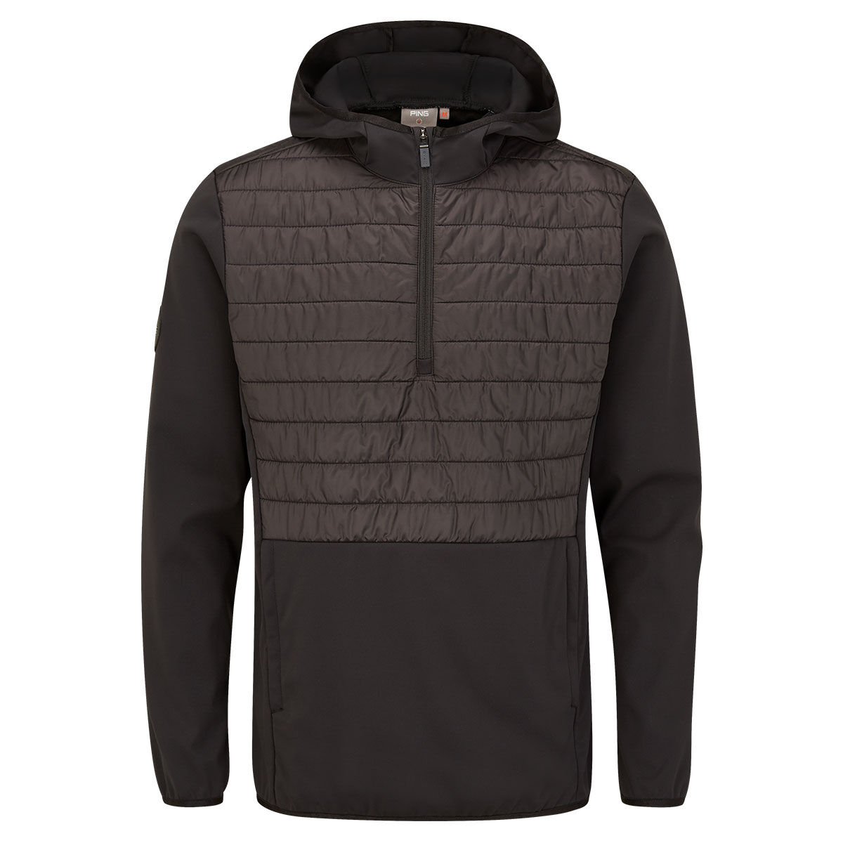 PING Men's Black Lightweight Norse S5 Zoned Hooded Half Zip Golf Jacket, Size: XXL | American Golf von Ping