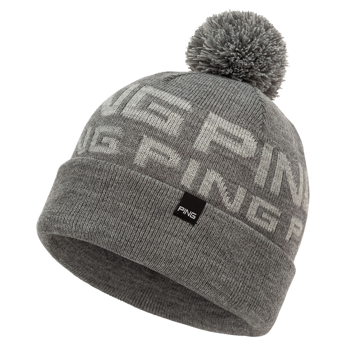 PING Mens Grey And Silver Logo Print Golf Bobble Hat, Size: One Size  | American Golf von Ping
