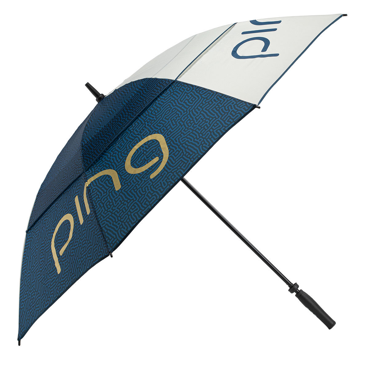 PING Womens Double Canopy Golf Umbrella, Female, Navy/gold, 62 inches | American Golf von Ping