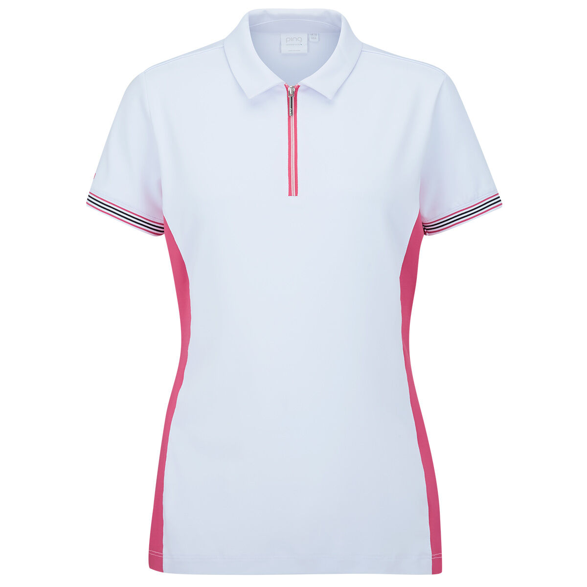 PING Womens Kirby Golf Polo Shirt, Female, White/pink, 16 | American Golf von Ping