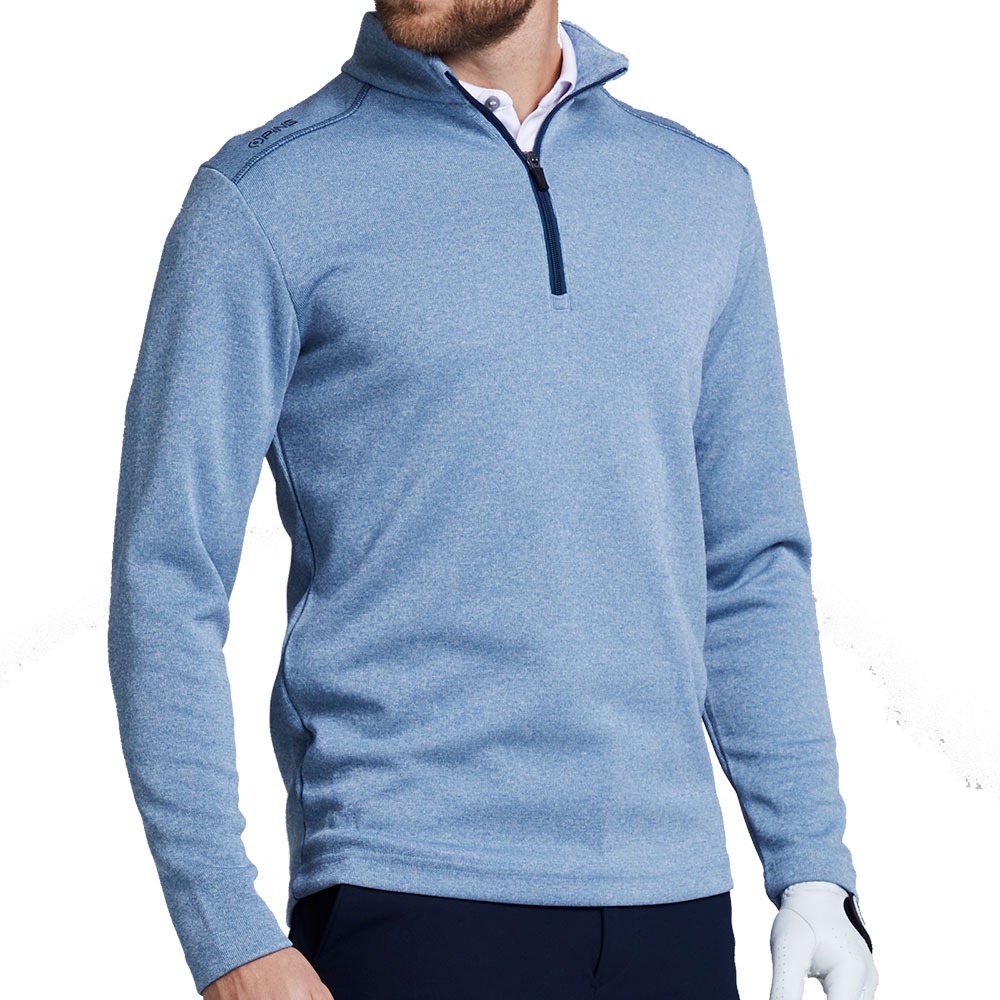 'Ping Golf Herren Ramsey 1/4 Zip Sweater blau meliert' von Ping