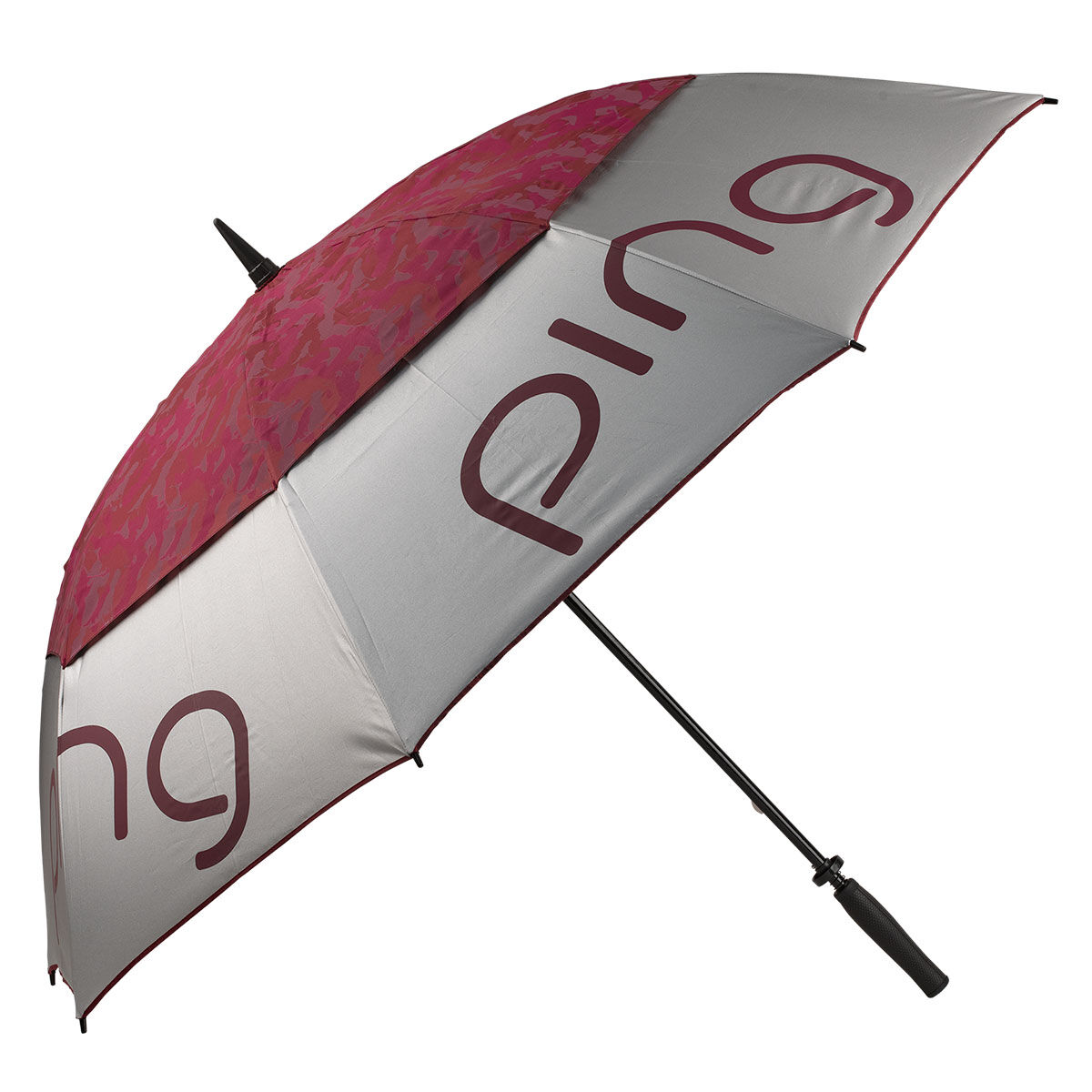 Ping Silver and Dark Red Umbrella, Size: 62" | American Golf von Ping