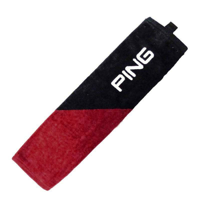 'Ping Tri Fold Handtuch schwarz/rot' von Ping
