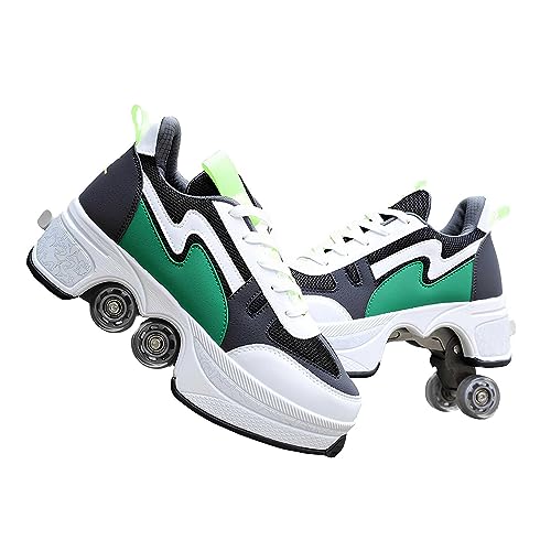 Rollschuh Roller Skates, Sneakers mit Rollen, 4 Rad Verstecktes Rollschuhe, 2 in 1 Mehrzweckschuhe Schuhe für Männer Frauen und Kinde von Pinkskattings@