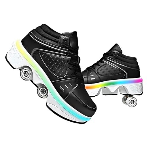 Schuhe mit Rollen für Mädchen und Damen, Kinder Rollschuhe, Verstellbar Roller Skates Shoes für den Außenbereich, Rolschaats und Sneakers 2 in 1 (A, EU36) von Pinkskattings@