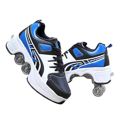 Skates Rollschuhe Schuhe, Automatisch Einziehbare Skate Schuhe, Roller Skate Shoes für Männer Frauen und Kinde, verstellbar Schuhe mit Rollen von Pinkskattings@