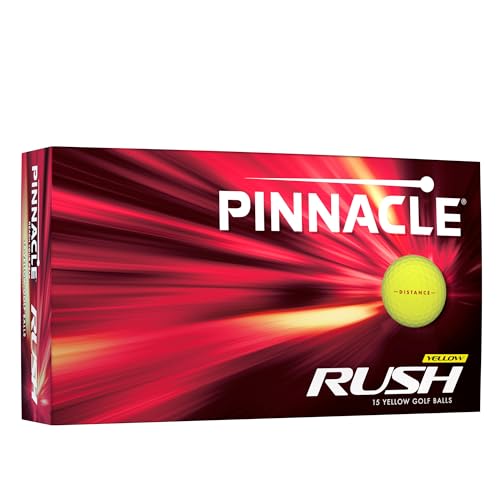 Pinnacle Rush Distance Golfbälle, Gelb, 3-/15-Stück (15 STK, Gelb) von Pinnacle