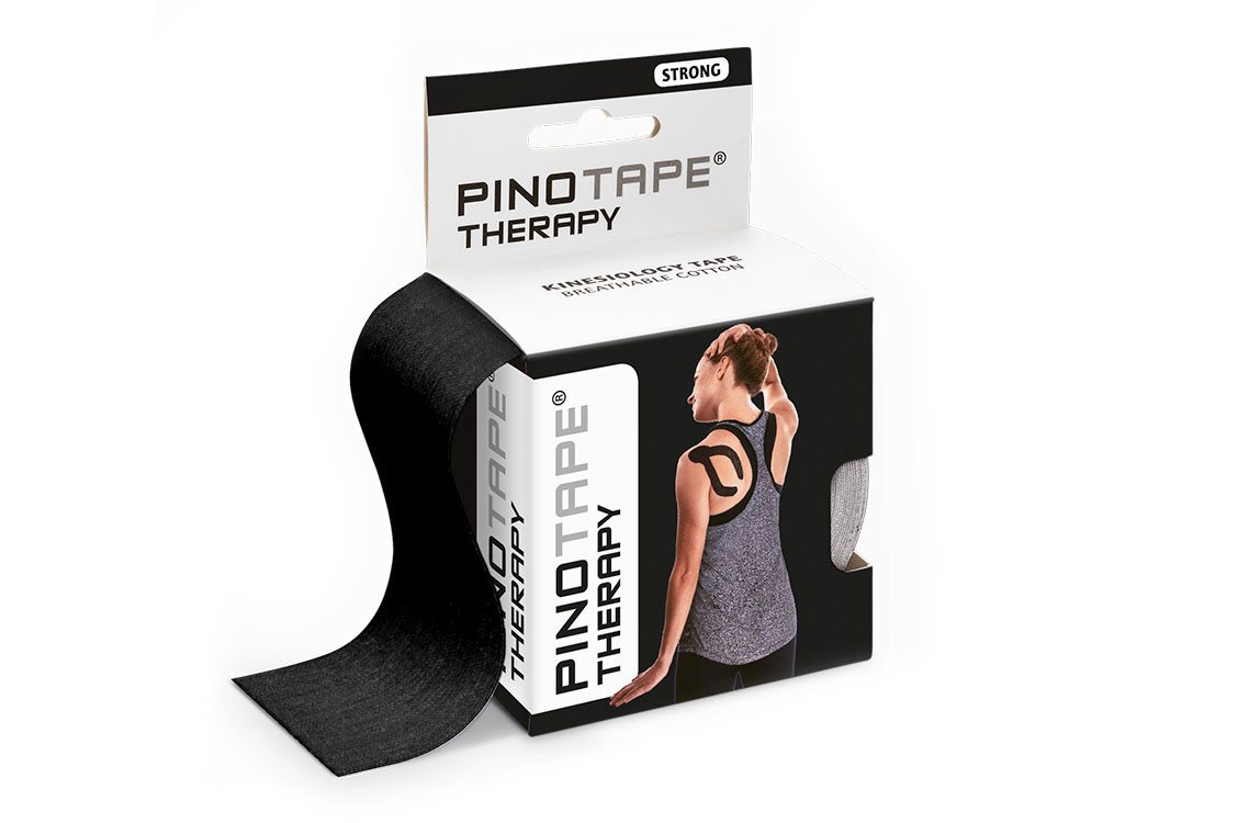 Pino Kinesiologie-Tape Pinotape Therapy Kinesiologie Tape Schwarz 5 cm x 5 m von Pino