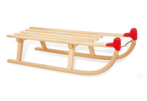 Pinolino Davos-Schlitten aus Holz, mit Pinolino Branding, Belastbarkeit 90 kg, für Kinder ab 3 Jahren, klar lackiert von PINOLINO