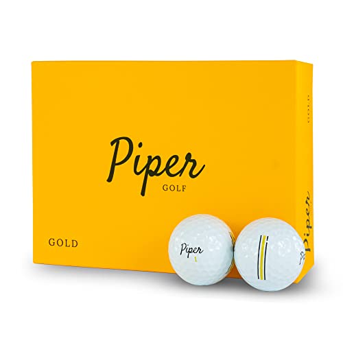 Piper Golf Premium-Golfbälle für maximale Distanz, gerade Schläge und Beseitigung von Scheiben, 1 Dutzend (12 Bälle) | Individuelle Ausrichtung des Golfballmarkers von Piper Golf