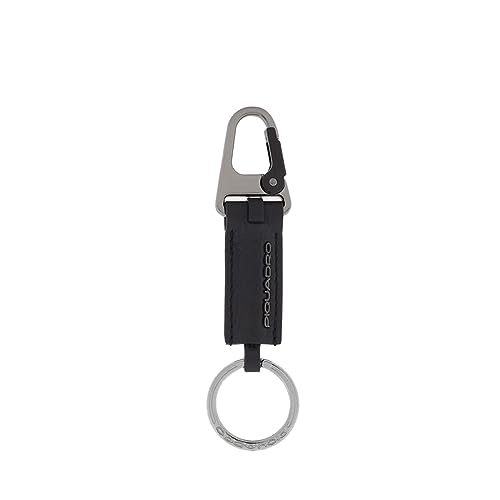 PIQUADRO Schlüsselanhänger mit Karabiner, Schwarz, Taglia unica von Piquadro