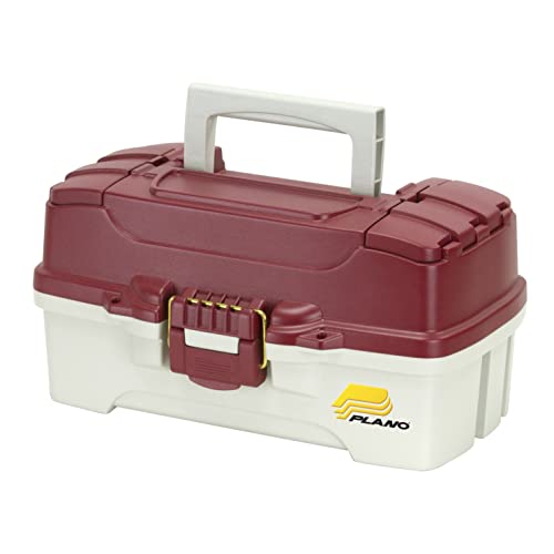 Plano 1 Fach Tackle Box mit doppeltem Zugang oben, Rot Metallic / Off-White, Premium Tackle Storage (620106) von Plano