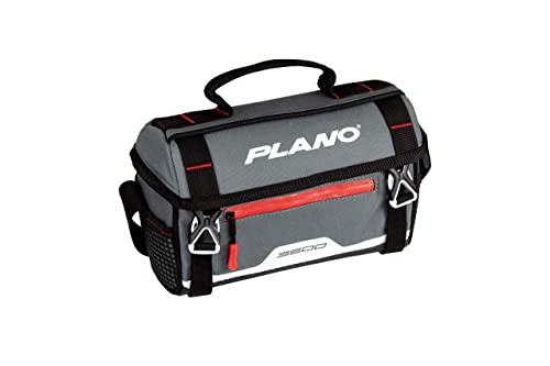 Plano Weekend Series 3500 Softsider Angeltasche, grauer Stoff, inklusive 2 3500 Aufbewahrungsboxen, weiche Angeltasche für Köder und Köder, wasserabweisend von PLANO