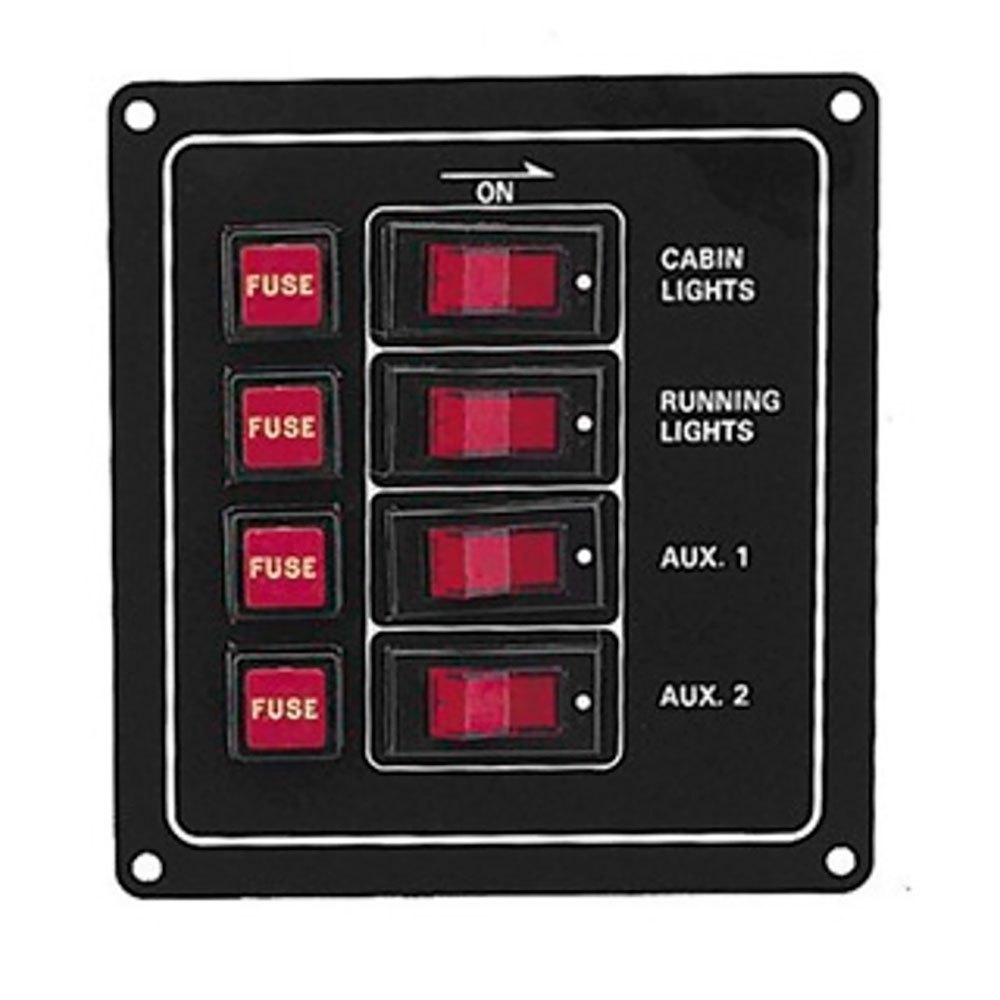 Plastimo 4 Circuit Breaker Switch Panel Durchsichtig von Plastimo