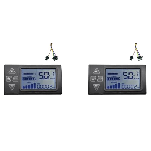 Plawee 2X 24V 36V 48V 60V S861 LCD-Ebike-Display-Armaturenbrett-MessgeräT für Elektrofahrrad-BLDC-Controller-Bedienfeld (SM-Stecker) von Plawee
