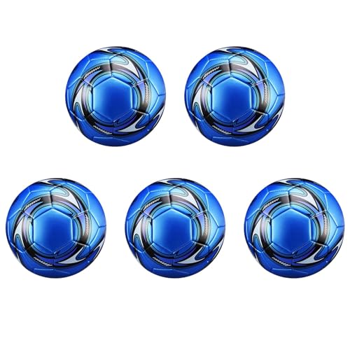 Plawee 5X Professioneller Fuß Ball Ball Größe 5 Offizieller Fußball Training Fußball Ball Wettbewerb Draussen Fußball Blau von Plawee