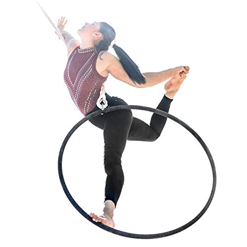 Play Juggling - Aerial Hoop fit für Luftakrobatik und Aerobic - Durchmesser 85 bis 110 cm - Befestigungsarten: Platte, Haken, Gurt, Balken, Decke - Geeignet für Aerobic, Lyra, Yoga, Akrobatik von Play Juggling