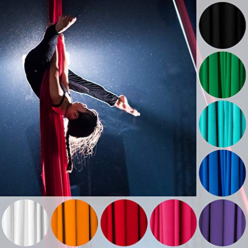 Play Juggling - Vertikaltuch for Aerobatics and Aerial Disciplines Professionelles Aerial Fabric für Kunstflug 100% Polyester Certified (10 Meter - Rot) von Play Juggling