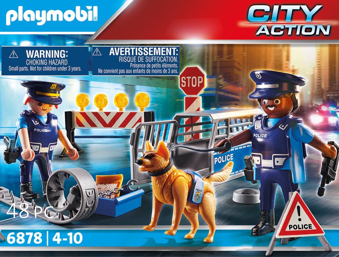 Playmobil® Konstruktions-Spielset Polizei-Straßensperre (6878), City Action, (48 St), Made in Germany von Playmobil®