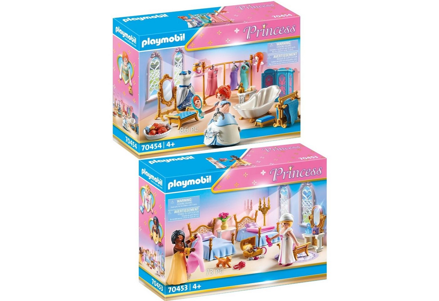 Playmobil® Spielbausteine 70453 70454 Princess 2er Set Schlafsaal + Ankleidezimmer mit von Playmobil®