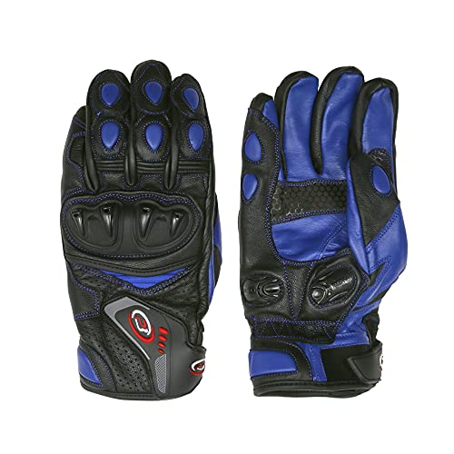 PB Dell Motorradhandschuhe Knox SPS, Leder, kurz, Schwarz/Blau (XXL) von Playwell