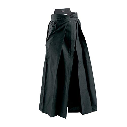 Playwell Deluxe Kampfsport Kendo/Aikido Hakama, Schwarz, Schwarz , 27 - 180cm von Playwell