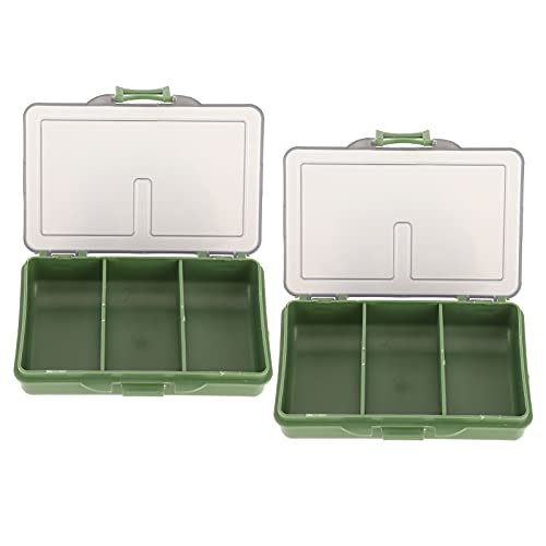 Mini Aufbewahrungsbox, Leichte Praktische Karpfen Angelgerät Box Angelgerät Zubehör 2 Stück für Köder zum Angeln(3 grids) von Plyisty