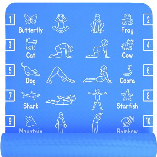 Plyopic Kinder-Yogamatte – rutschfeste leichte TPE-Übungsmatte – ideal für Babys, Kleinkinder, Kinder, Jungen und Mädchen (Alter 0–12 Jahre) im Kindergarten, Vorschule, Schule, PVC-frei, 6 mm dick, von Plyopic
